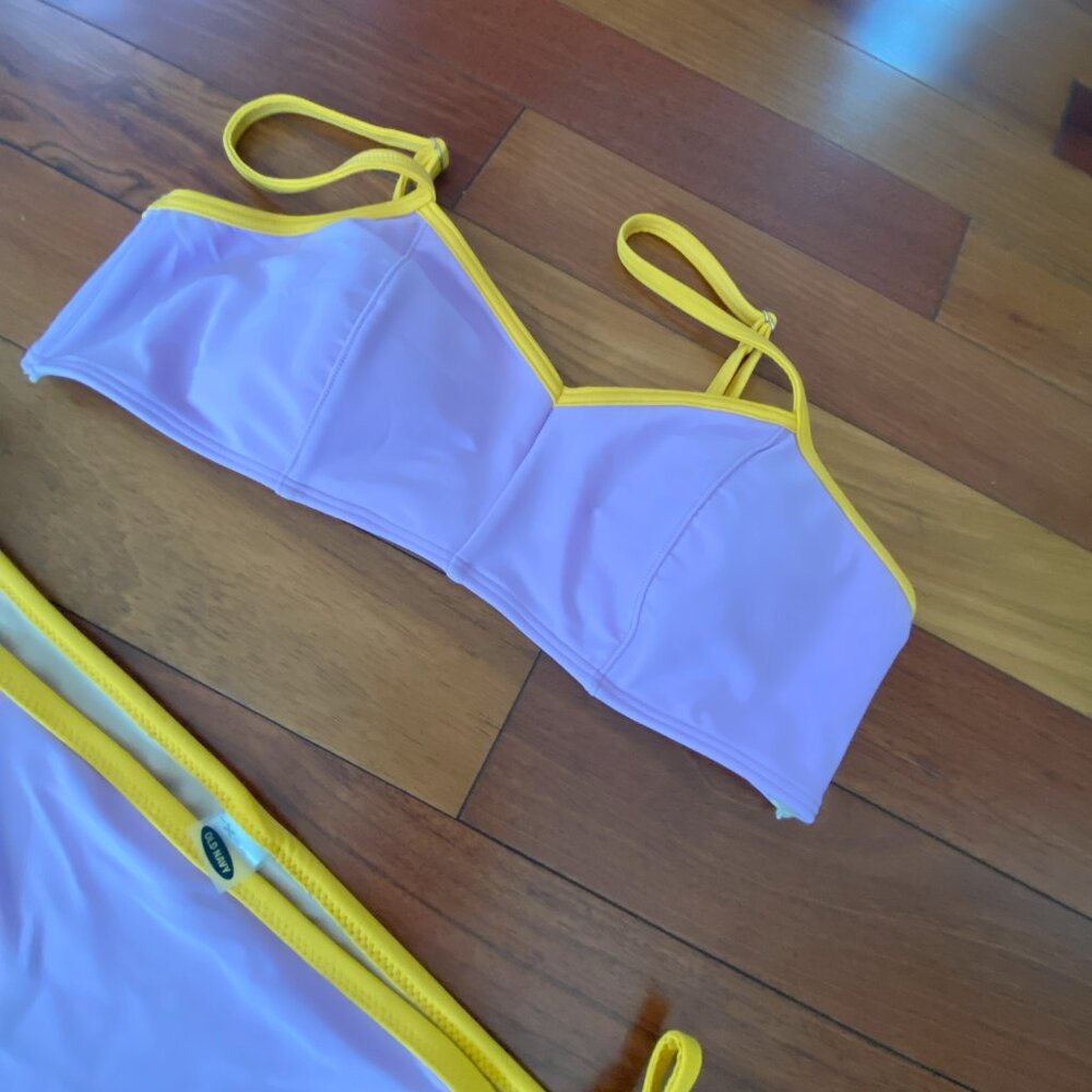 Old Navy Purple Bathing Suit size medium two tone - Picture 2 of 6